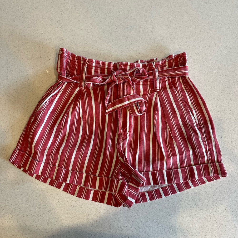 American Eagle Striped Red Shorts